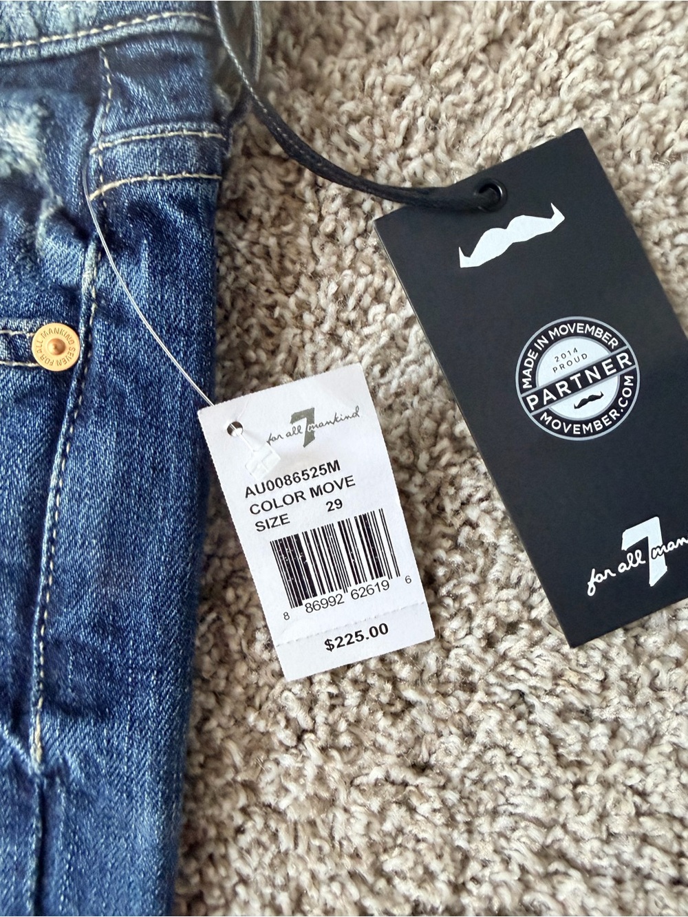 7 For All Mankind Blue Denim Jeans with Tags - Picture 3 of 11